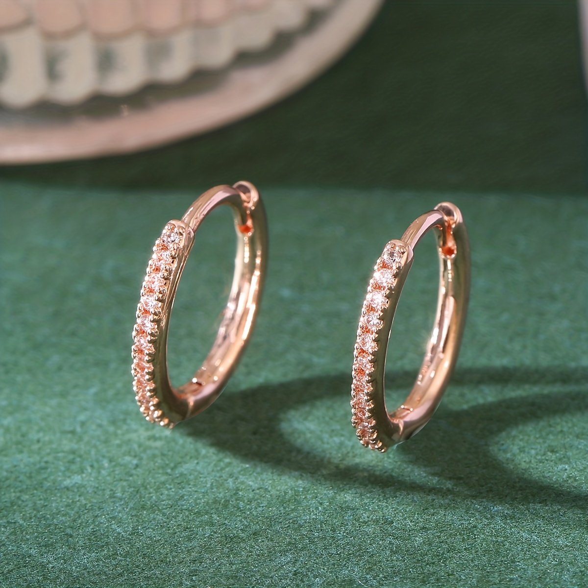 Copper Earrings CZ Nickel Plating for Daily Wear